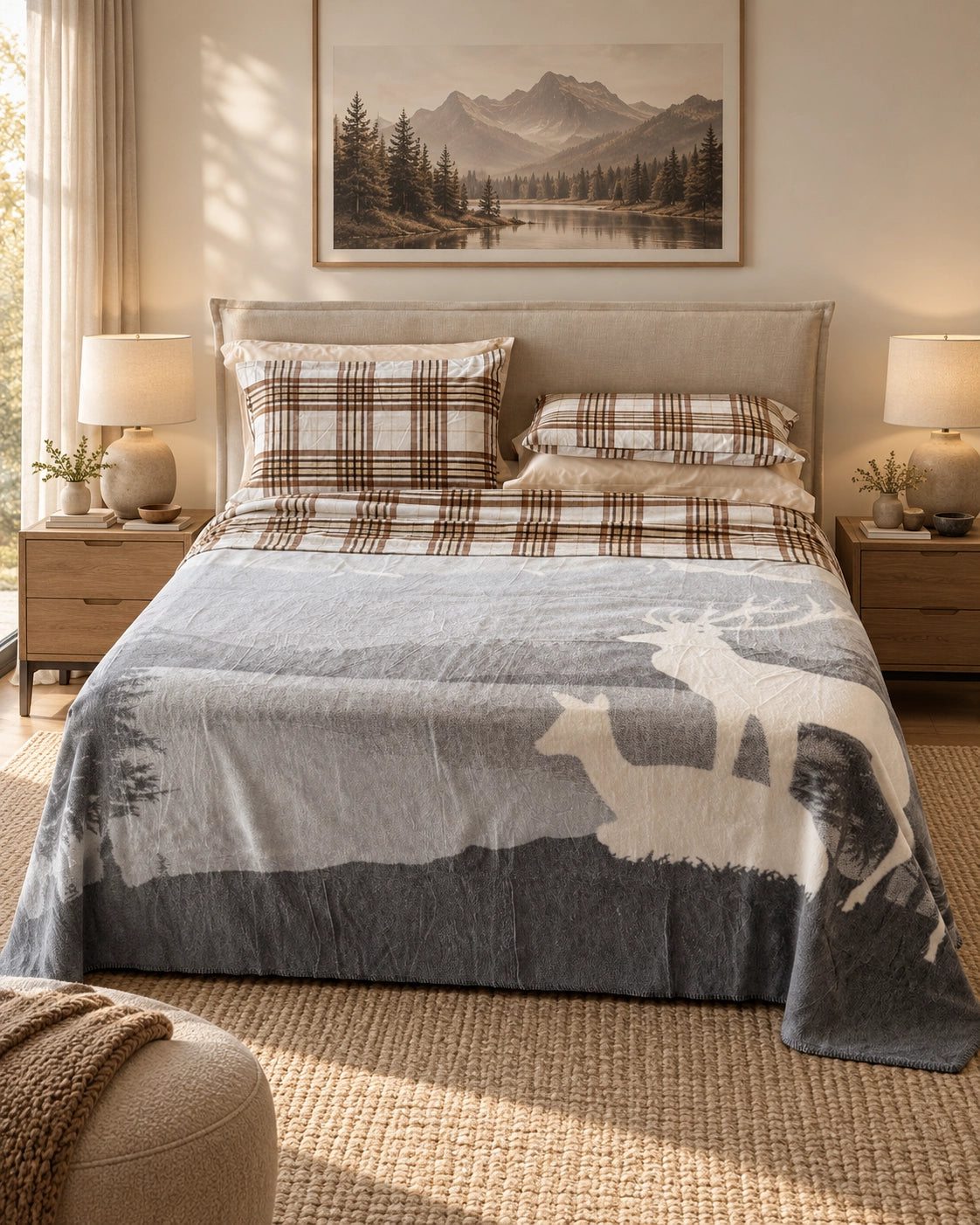 Coperta cotone cervi reverse