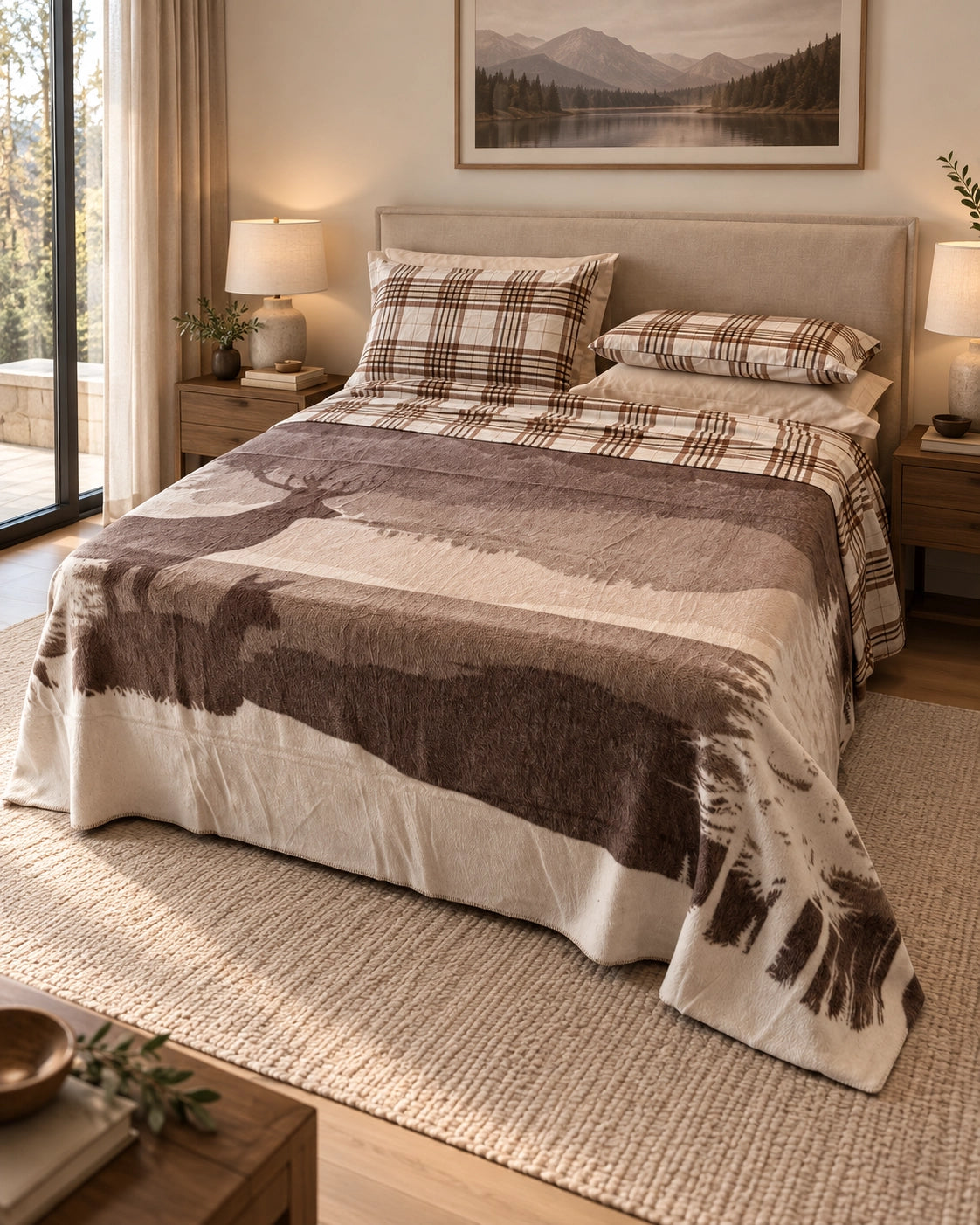 Coperta cotone cervi reverse