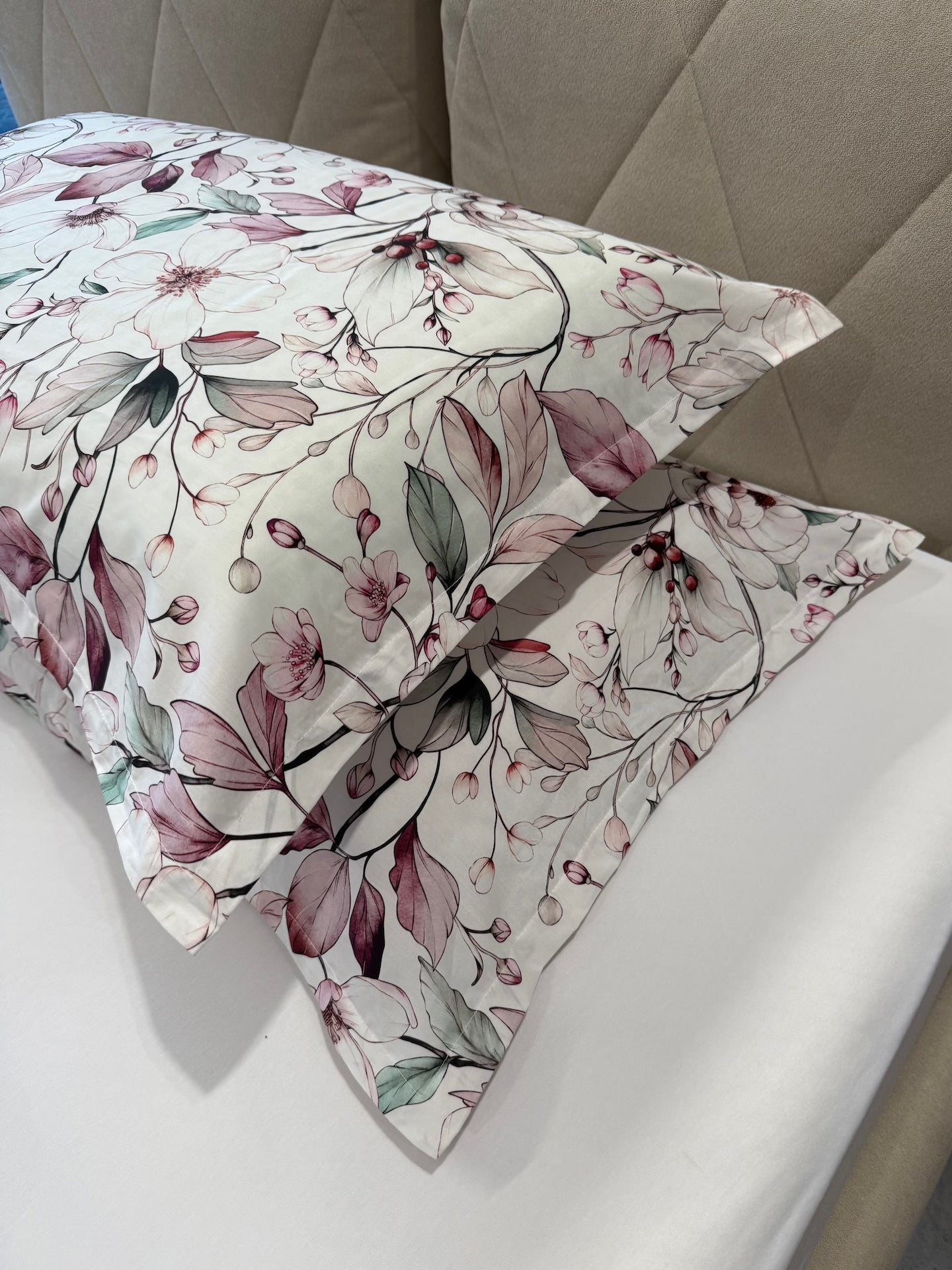 Federe Fiori in Percalle di Cotone 100% 200 fili coppia