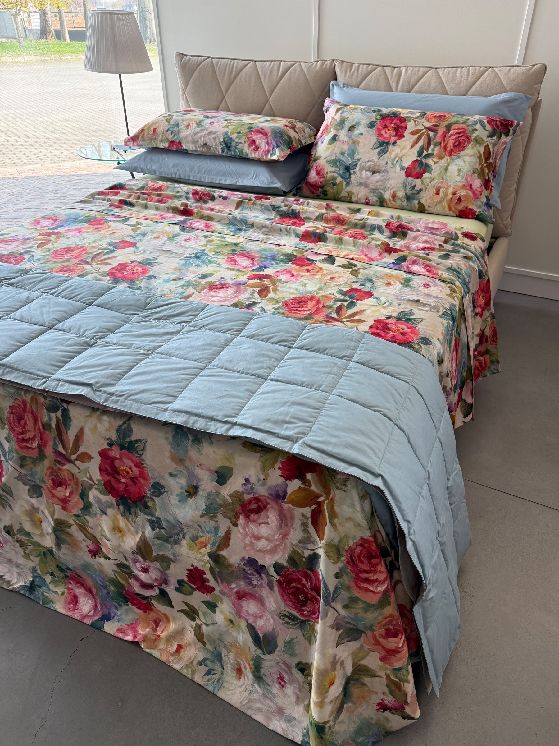 Lenzuola Primavera raso di cotone 300TC parure matrimoniale
