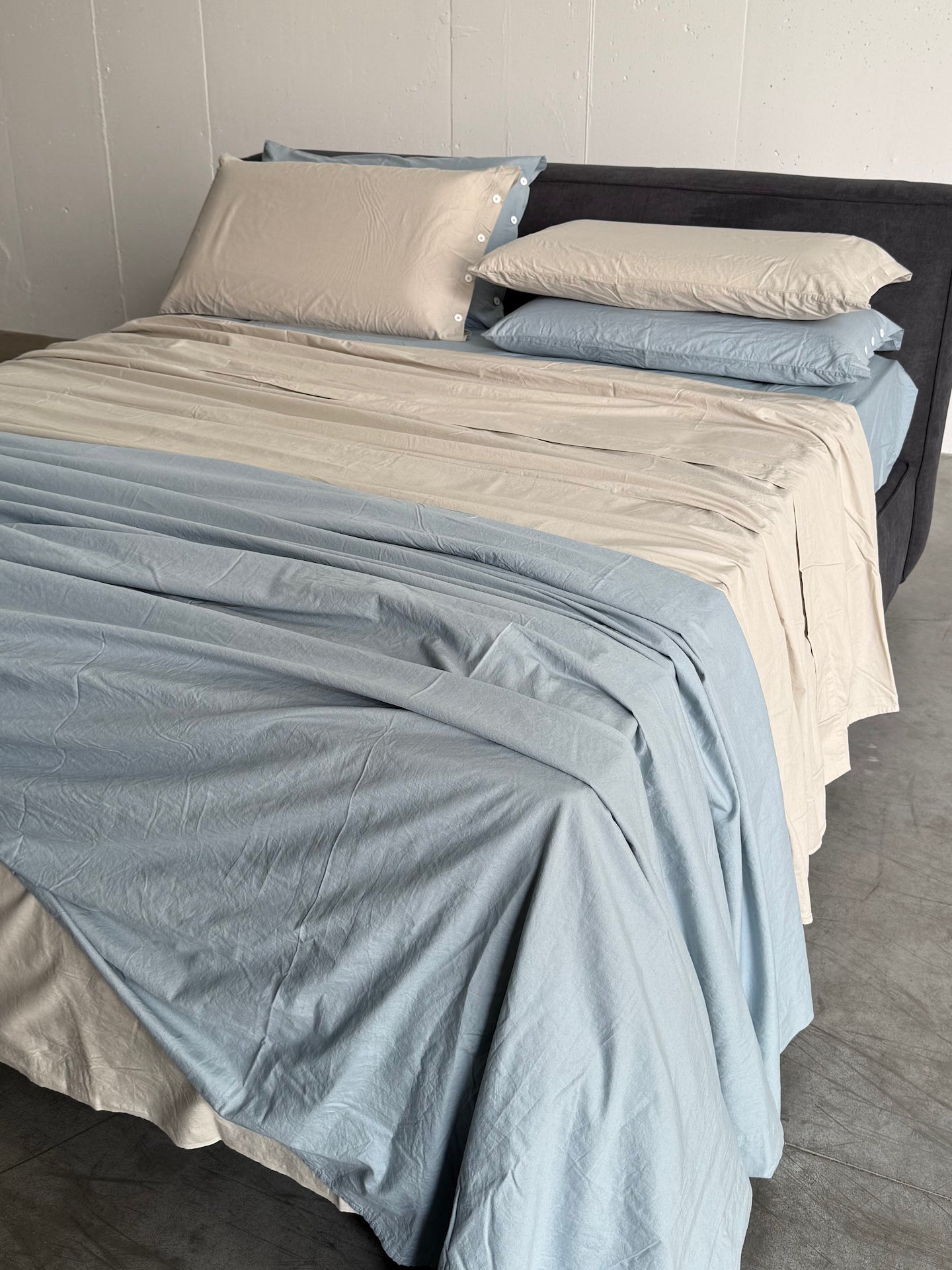 Copripiumino NO STIRO 100% Cotone StoneWash parure