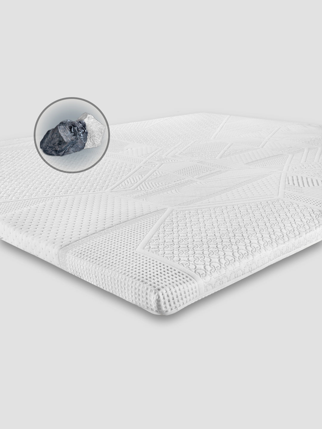 LINSY LIVING Topper Materasso Memory Foam 9.5 Cm Con Infusione Di Carbone Bambù - CertiPUR E Oeko-Tex, Copertura Lavabile In Fibra Di Bambù, Completo