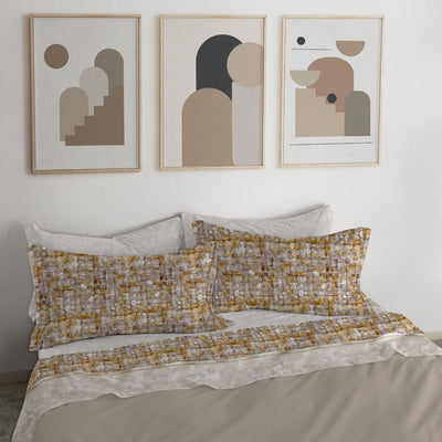 Completo letto in flanella fantasia geometrica
