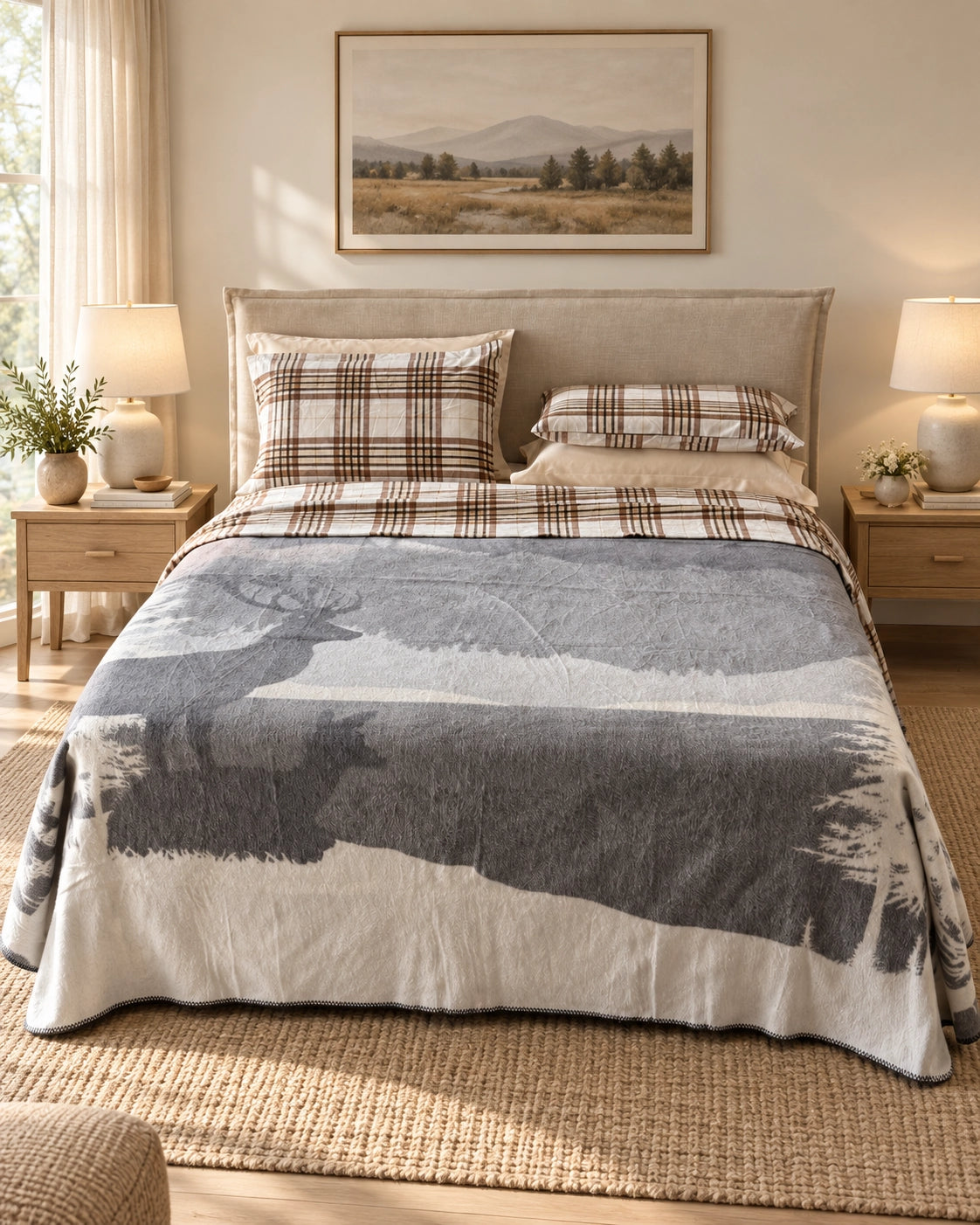 Coperta cotone cervi reverse