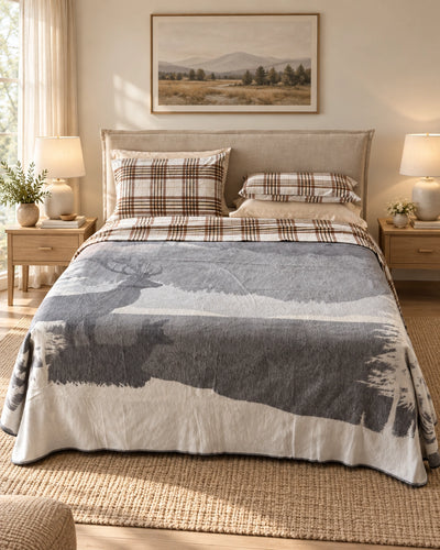 Coperta cotone cervi reverse