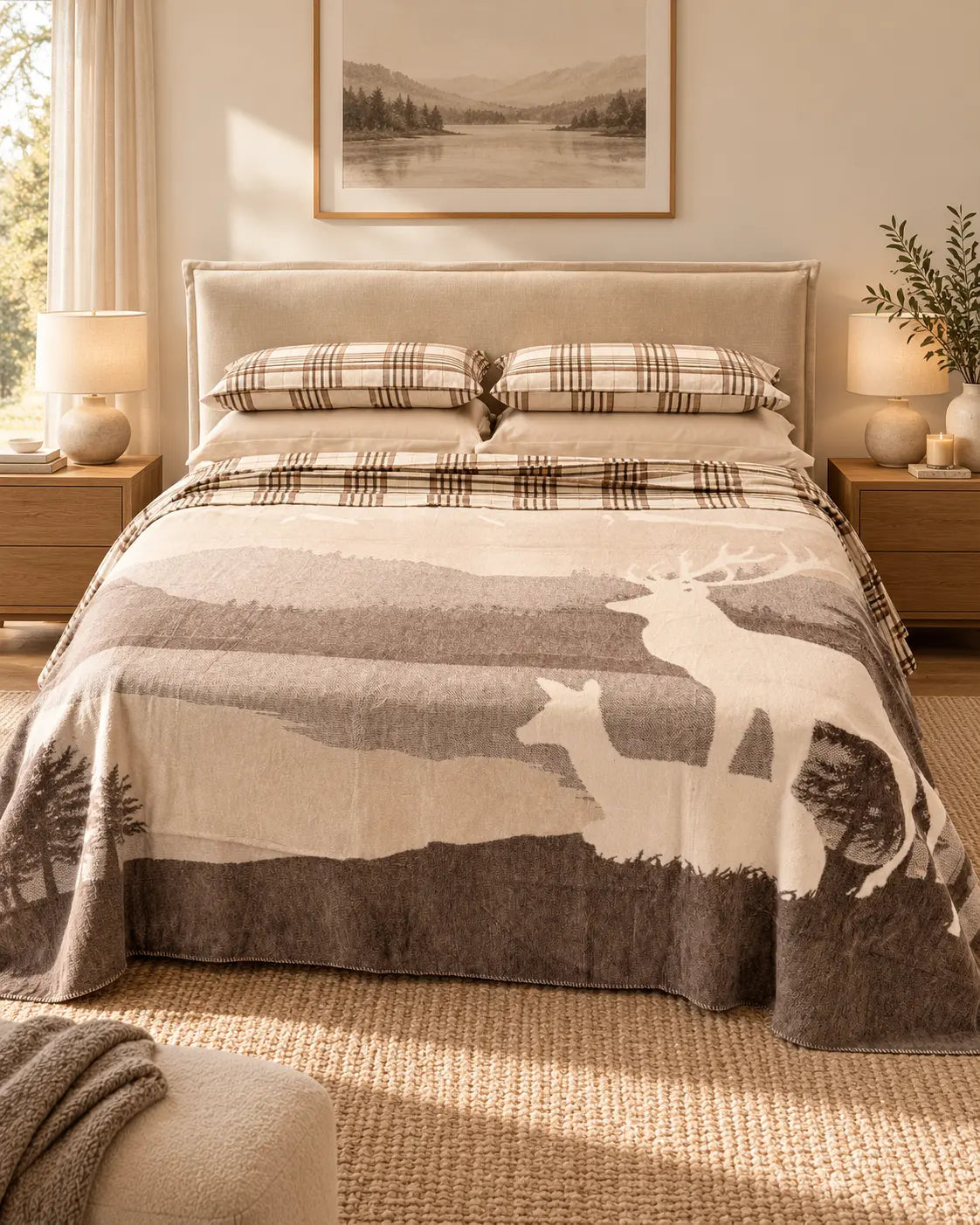 Coperta cotone cervi reverse