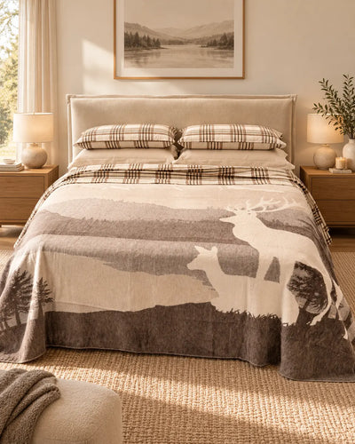 Coperta cotone cervi reverse
