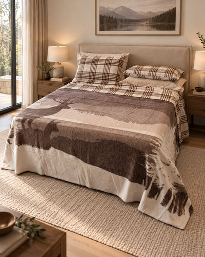 Coperta cotone cervi reverse