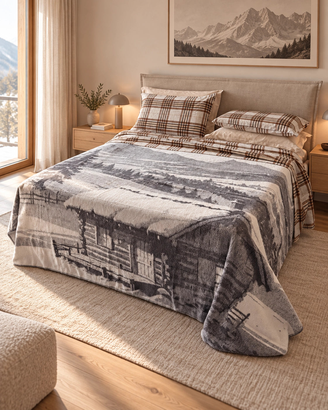 Coperta cotone chalet reverse