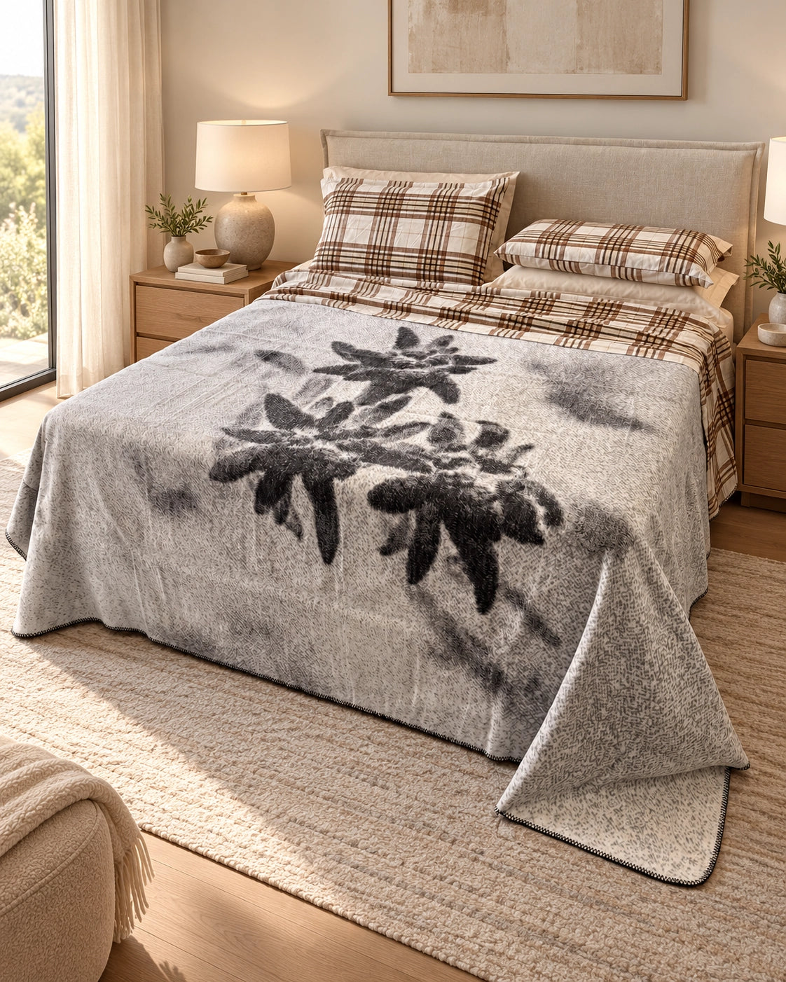 Coperta cotone stelle alpine reverse