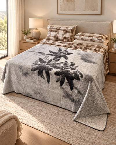 Coperta cotone stelle alpine reverse