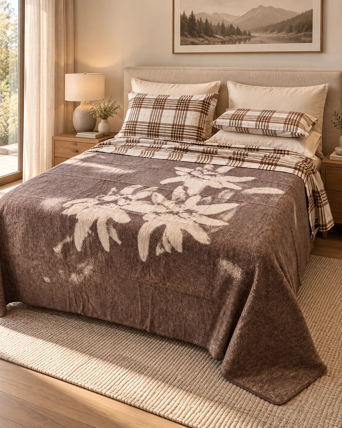 Coperta cotone stelle alpine reverse