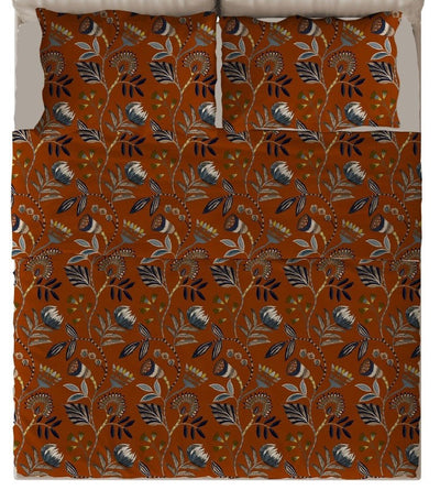 Copripiumino Terracotta Raso di Cotone 100% 300TC parure