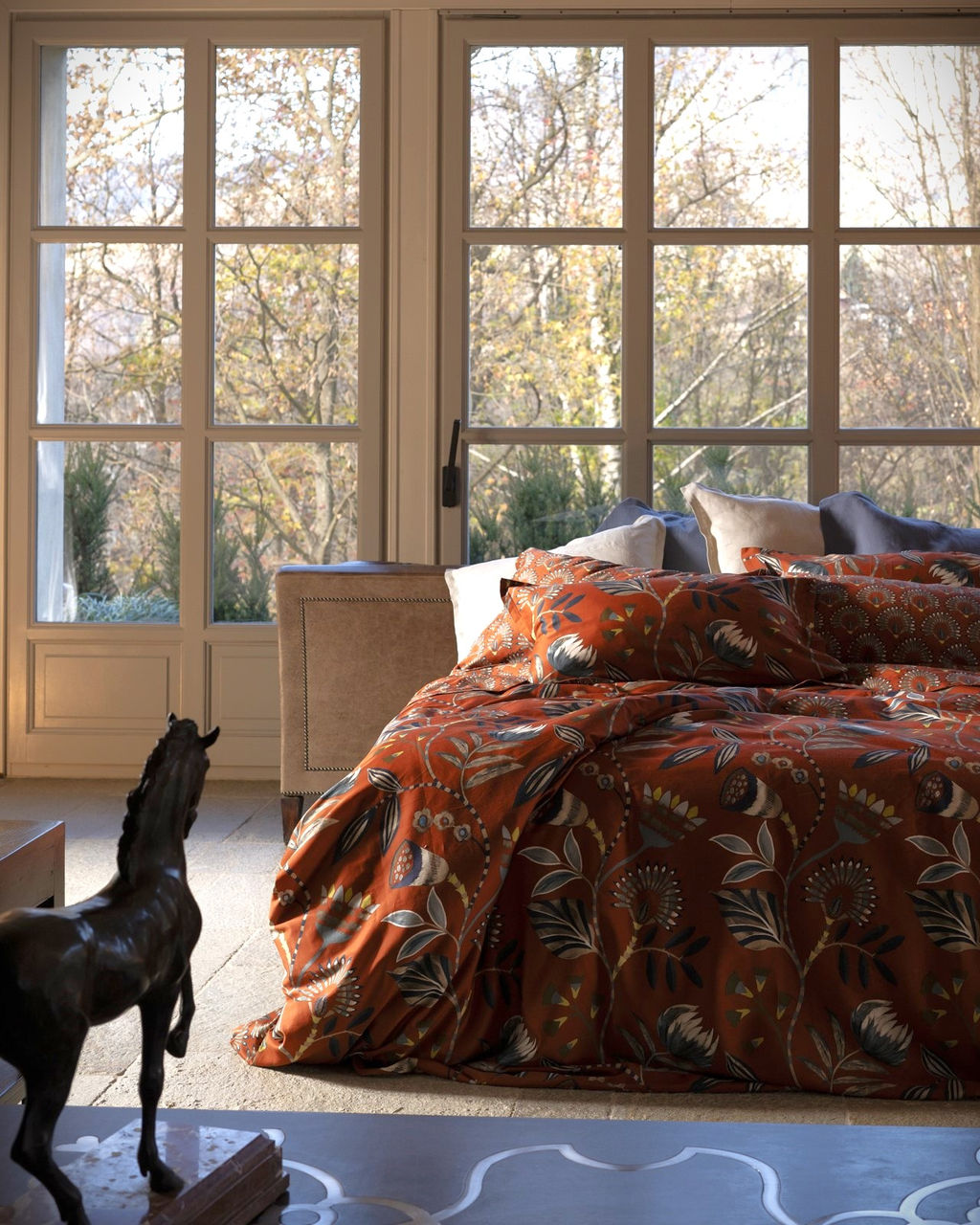 Copripiumino Terracotta Raso di Cotone 100% 300TC parure