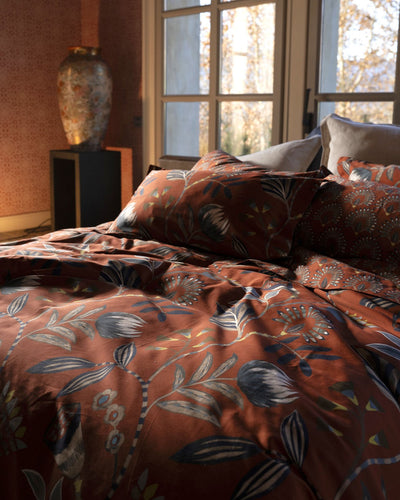 Copripiumino Terracotta Raso di Cotone 100% 300TC parure