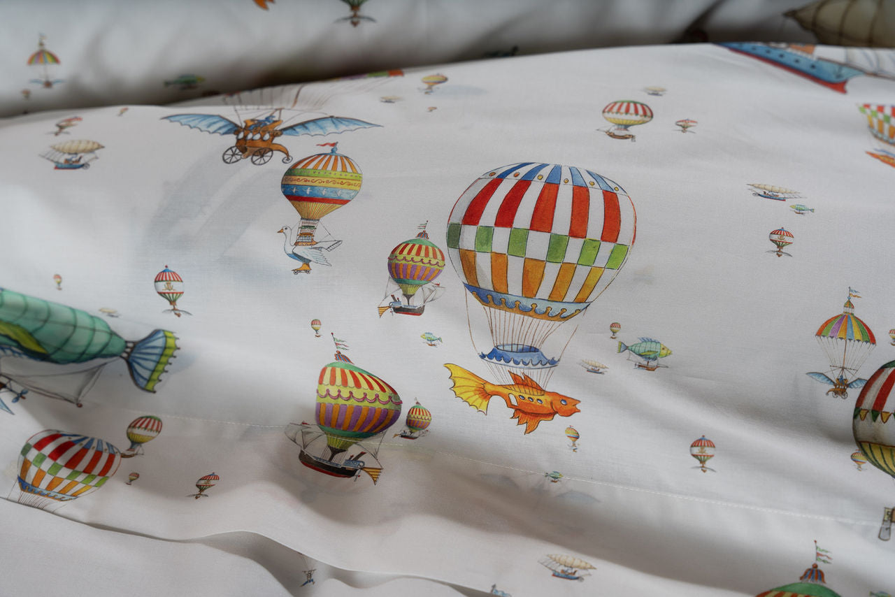 Lenzuola Mongolfiere Percalle di Cotone 100% 200 fili completo