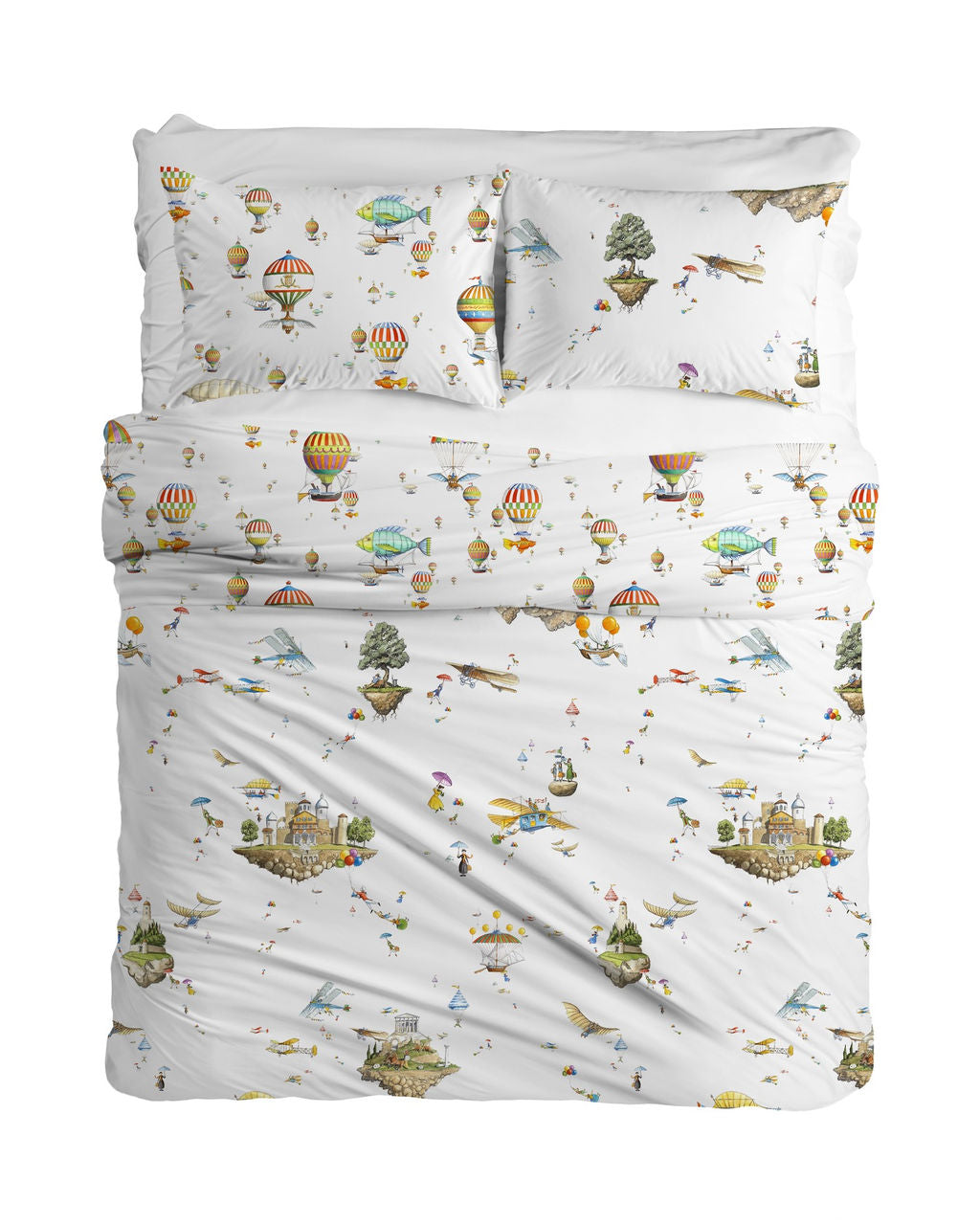 Lenzuola Mongolfiere Percalle di Cotone 100% 200 fili completo