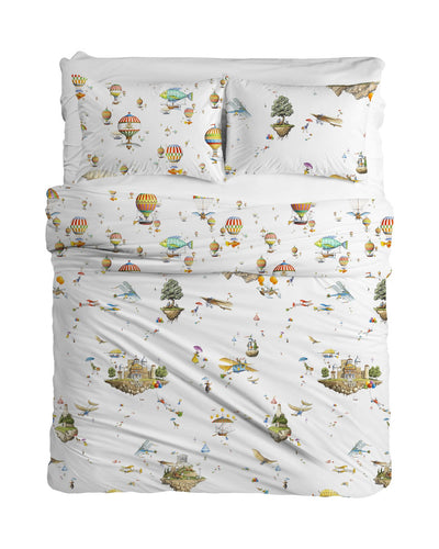 Lenzuola Mongolfiere Percalle di Cotone 100% 200 fili completo