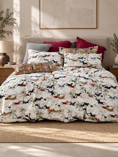 Lenzuola Cavalli Percalle di Cotone 100% 200 fili completo