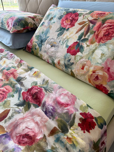 Lenzuola Primavera raso di cotone 300TC parure matrimoniale