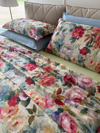 Lenzuola Primavera raso di cotone 300TC parure matrimoniale