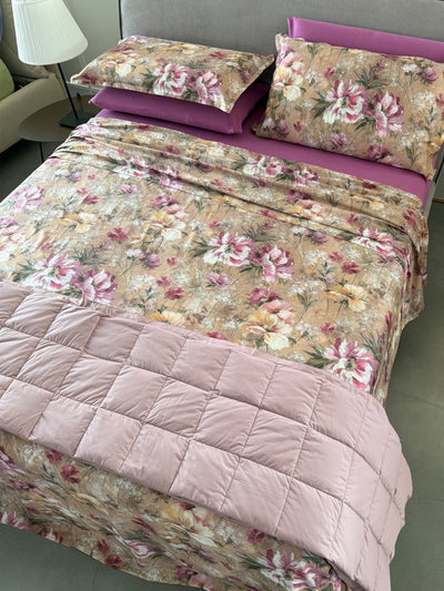 Copripiumino Magnolia raso di cotone 300TC parure matrimoniali