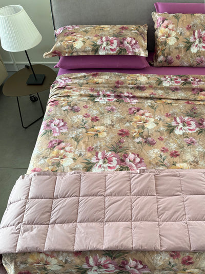 Copripiumino Magnolia raso di cotone 300TC parure matrimoniali