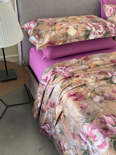 Copripiumino Magnolia raso di cotone 300TC parure matrimoniali