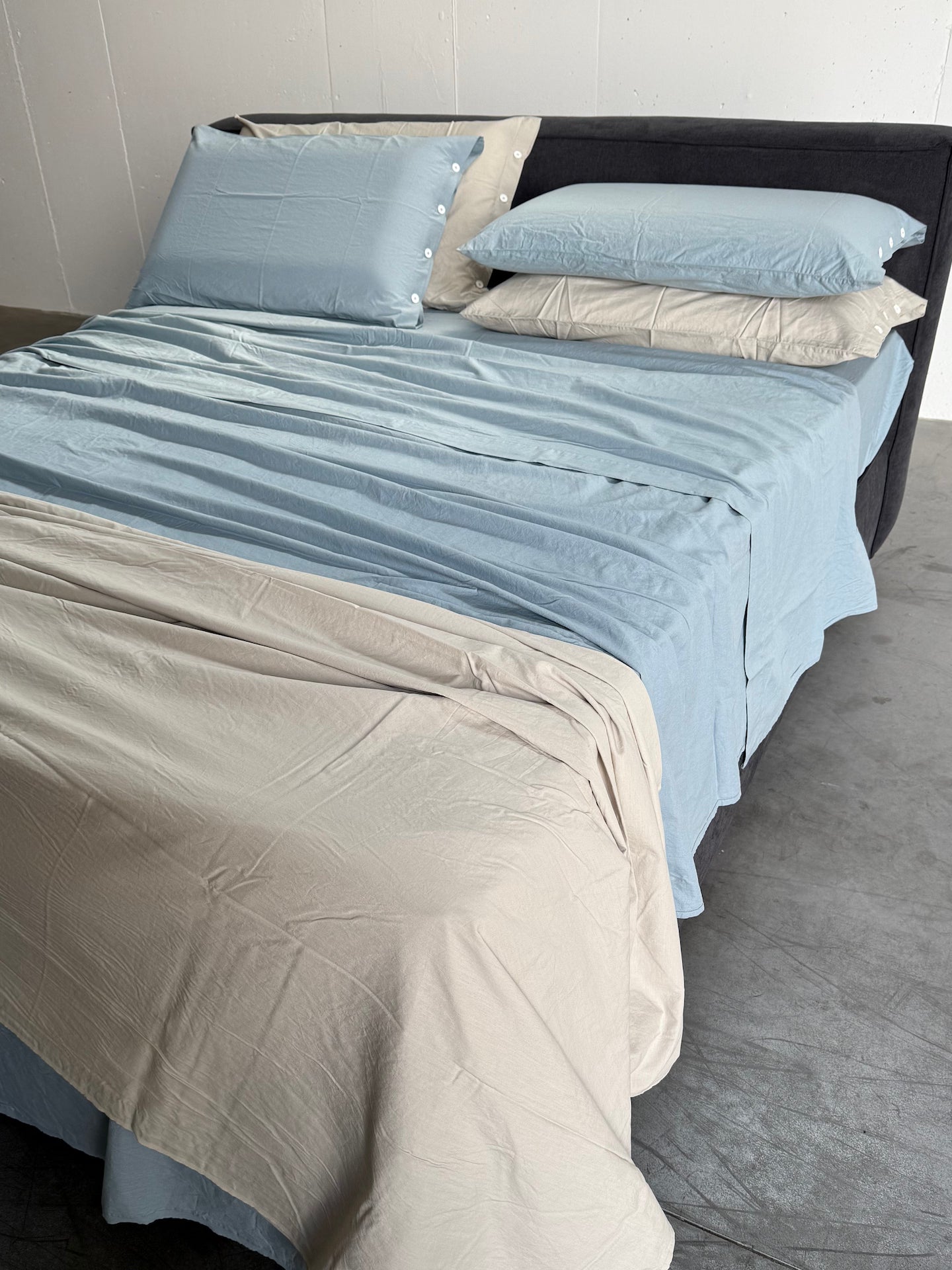 Copripiumino NO STIRO 100% Cotone StoneWash parure