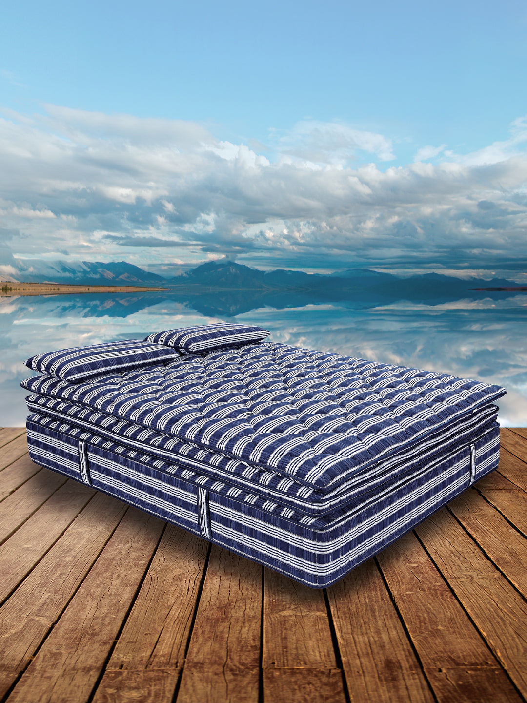 materasso luxury letto intero ambientato paesaggio dietro