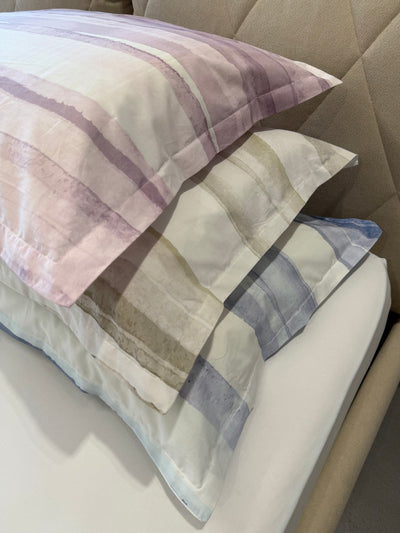 Federe Pennellate in Percalle di Cotone 100% 200 fili - coppia