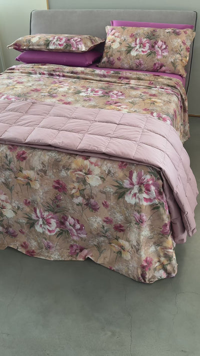 Copripiumino Magnolia raso di cotone 300TC parure matrimoniali