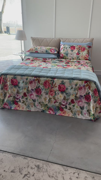 Lenzuola Primavera raso di cotone 300TC parure matrimoniale