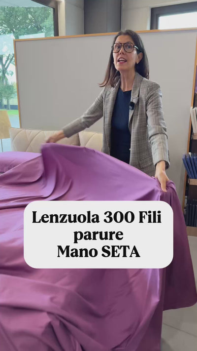 Lenzuola Raso di cotone 300TC tinta unita parure matrimoniale
