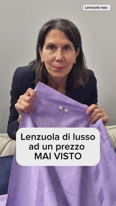 Lenzuola Raso Riga di cotone parure matrimoniale